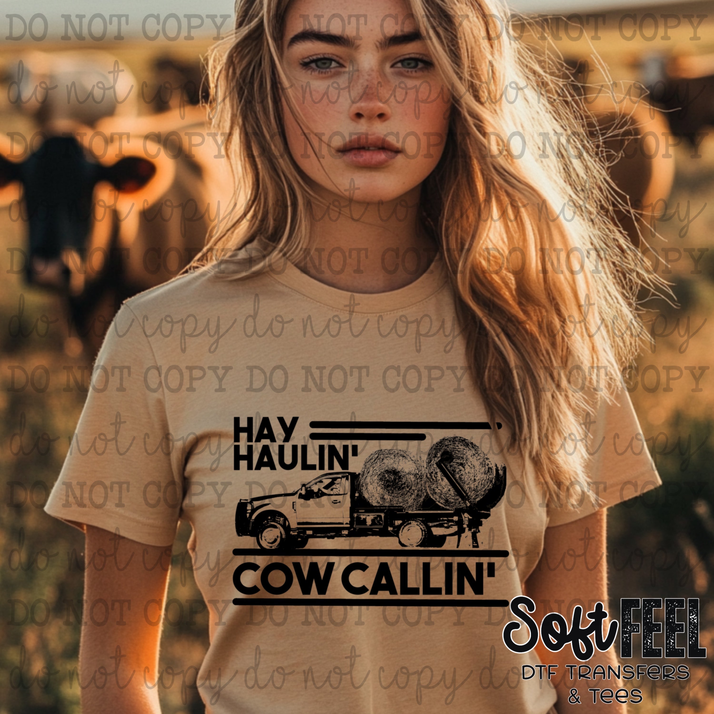 Hay Haulin' Cow Callin' - youth country western - Direct To Film Transfer / DTF - Heat Press Clothing Transfer