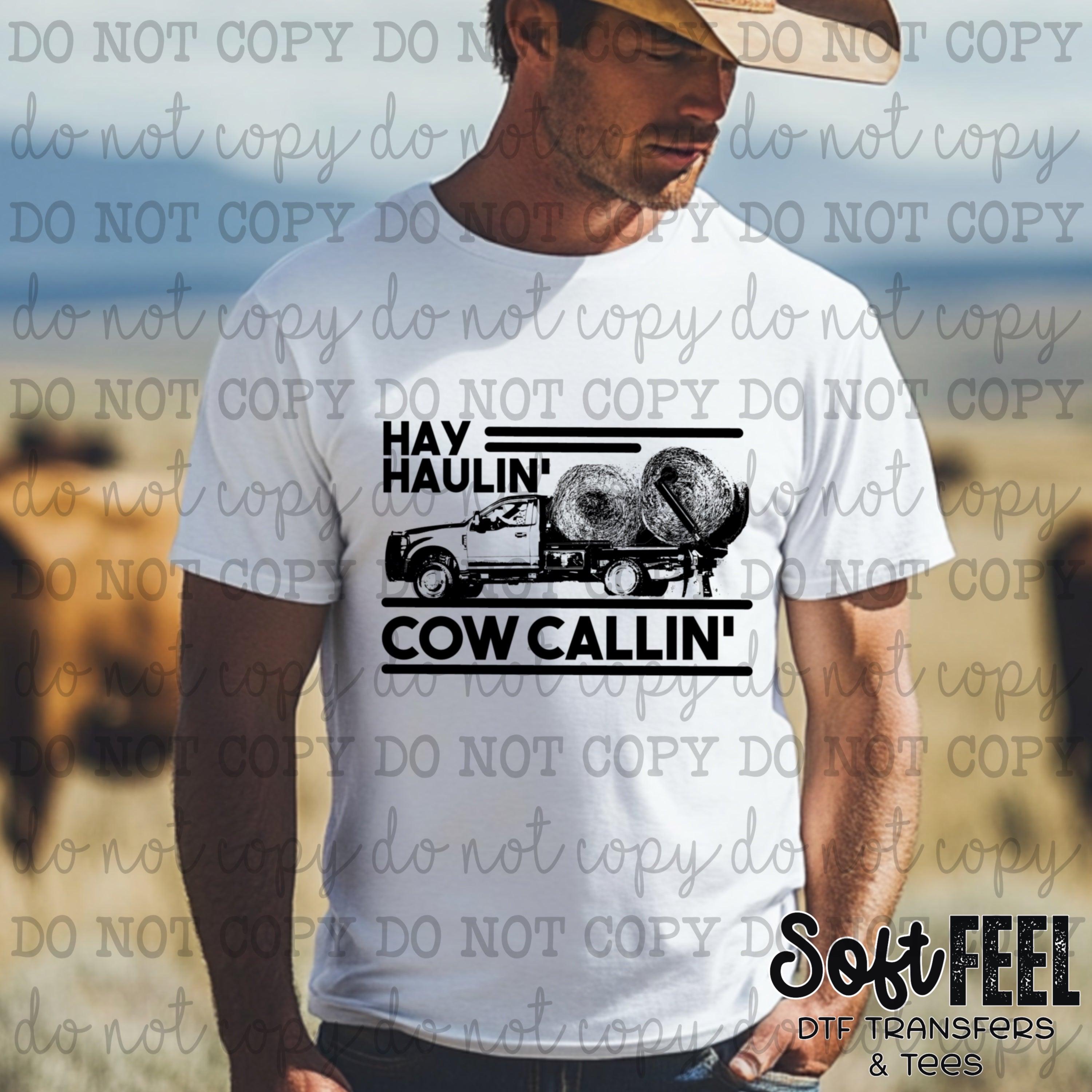 Hay Haulin' Cow Callin' - youth country western - Direct To Film Transfer / DTF - Heat Press Clothing Transfer