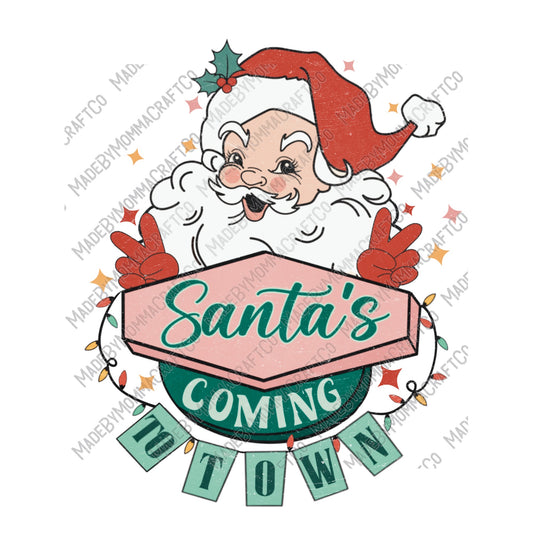 Santas Coming To Town - Christmas - Cheat Clear Waterslide™ or White Cast Sticker