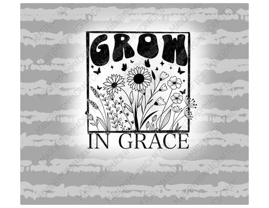 Grow In Grace Tumbler - Sublimation or Waterslide Wrap - 20oz and 30oz