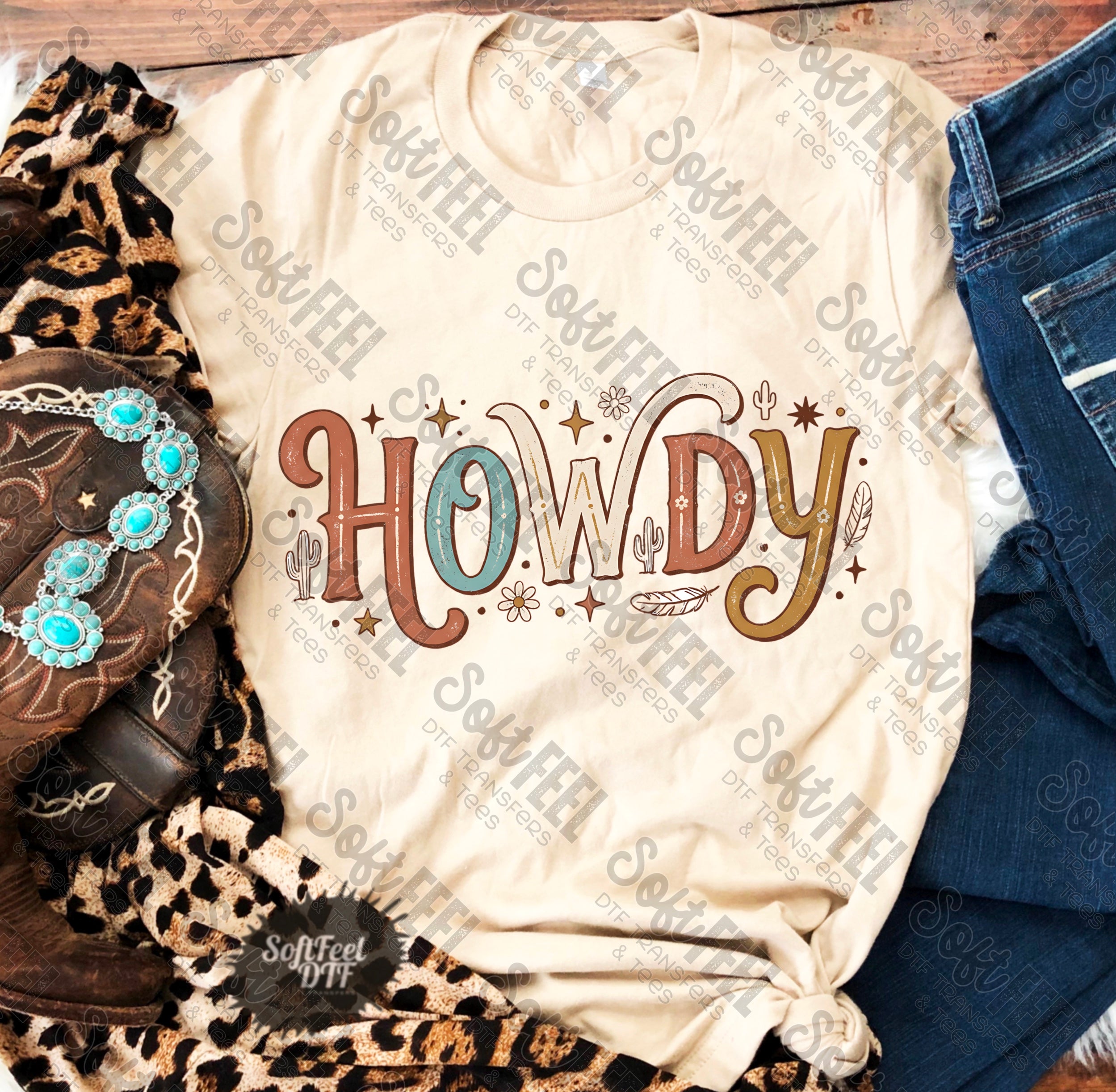 Howdy Country Western - DTF Transfer - Direct To Film Ready To Press Transfer-Iron On Clothing Transfer