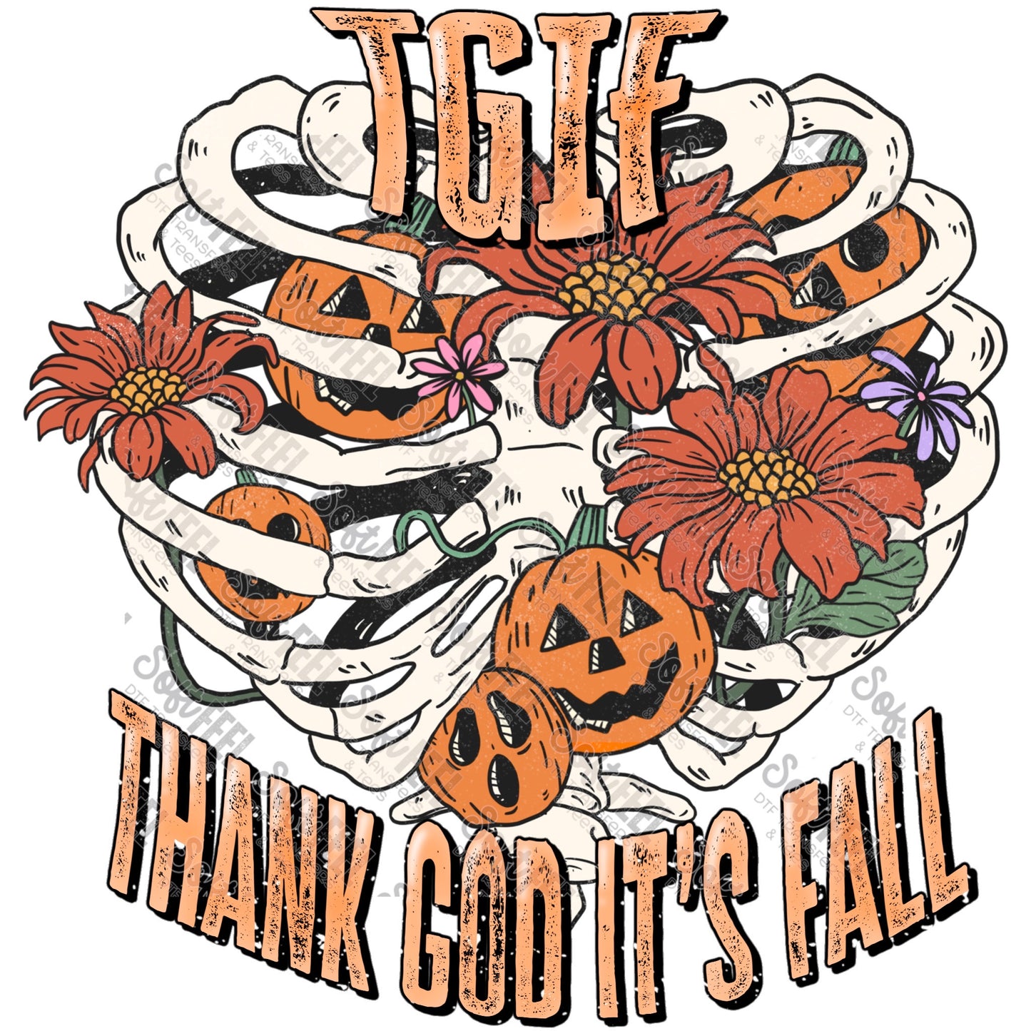 Thank God Its Fall - Fall - Direct To Film Transfer / DTF - Heat Press Clothing Transfer