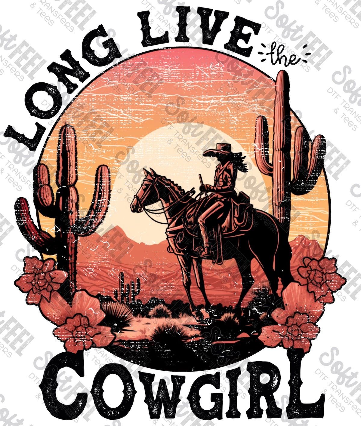 Long Live the Cowgirl Western - Direct To Film Transfer / DTF - Heat Press Clothing Transfer