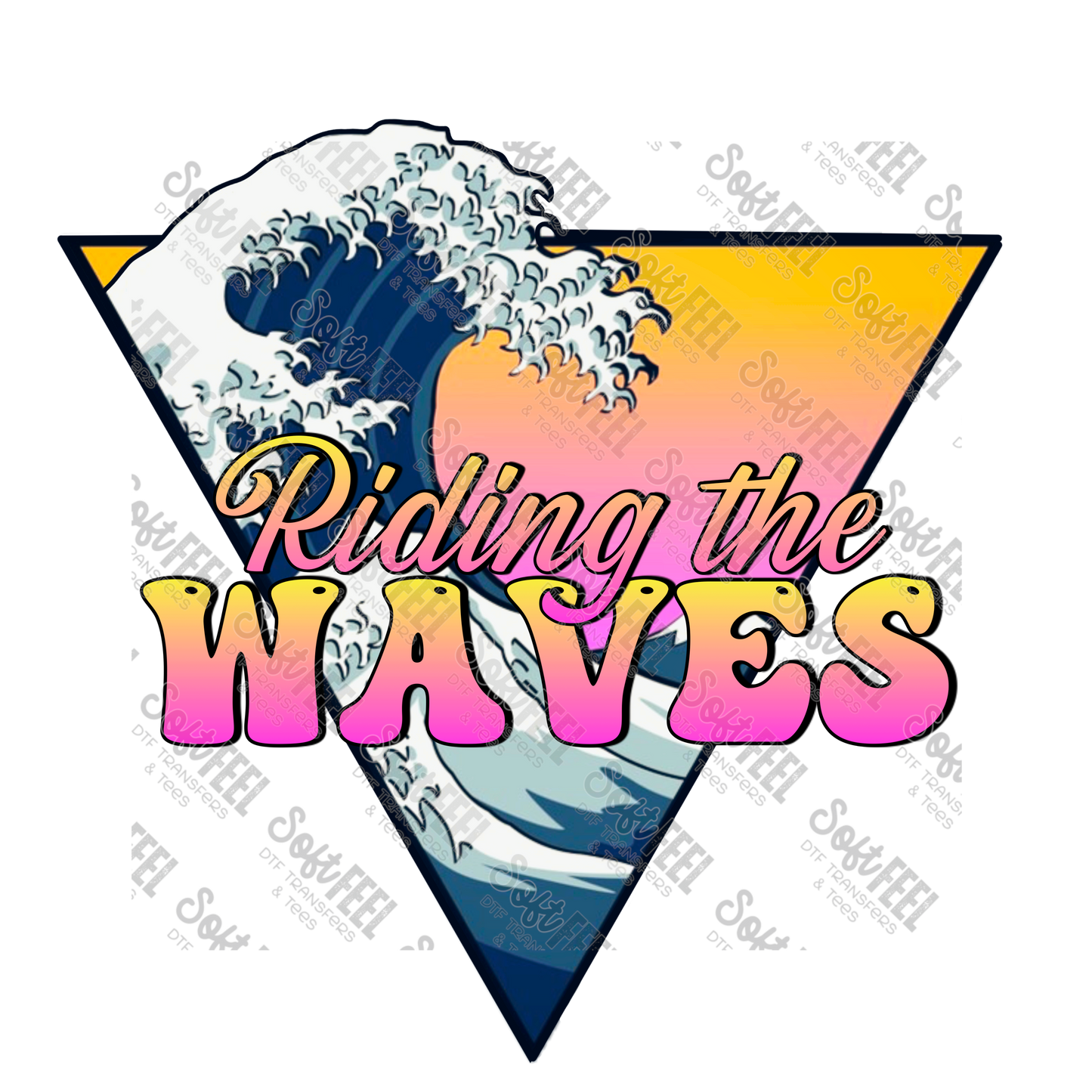 Riding the Waves - Summer - Direct To Film Transfer / DTF - Heat Press Clothing Transfer