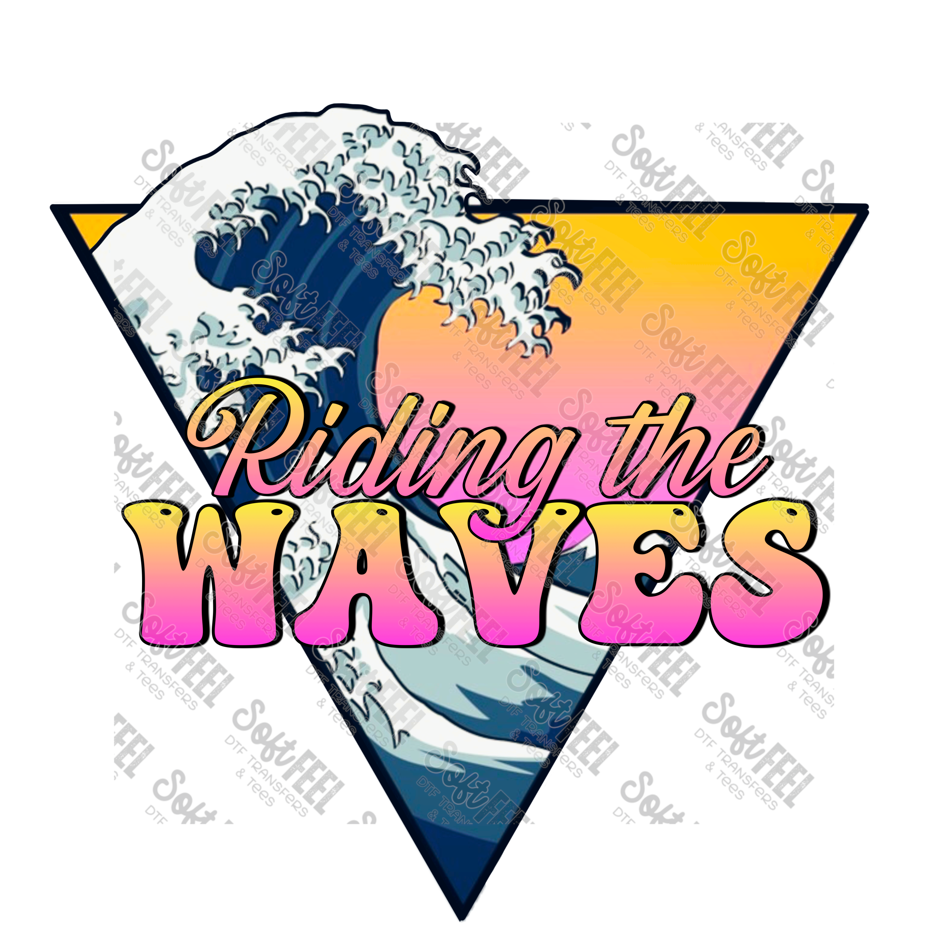 Riding the Waves - Summer - Direct To Film Transfer / DTF - Heat Press Clothing Transfer