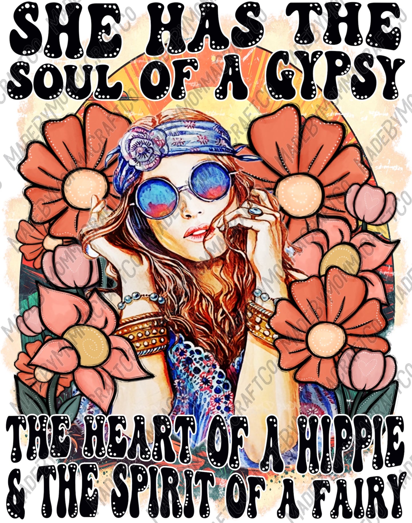 Soul of a Gypsy heart of a Hippie - Cheat Clear Waterslide Decal or Digital Download