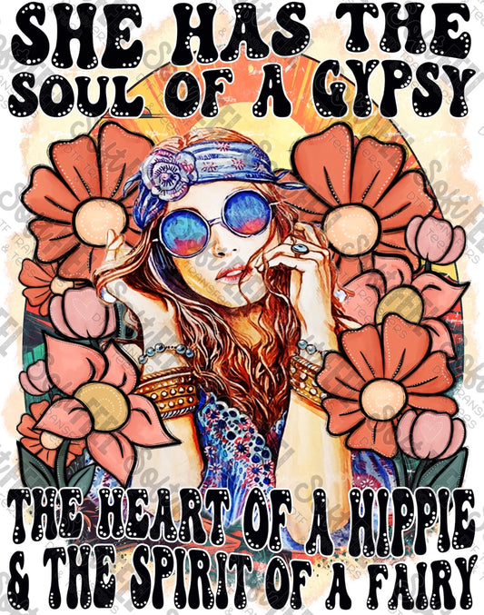 Soul of a Gypsy Heart of a Hippie - Direct To Film Transfer / DTF - Heat Press Clothing Transfer