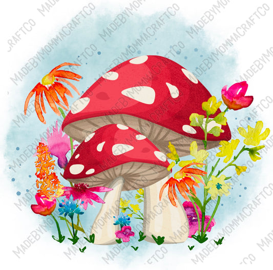 Mushrooms and Wildflowers - Cheat Clear Waterslide Decal or Digital Download