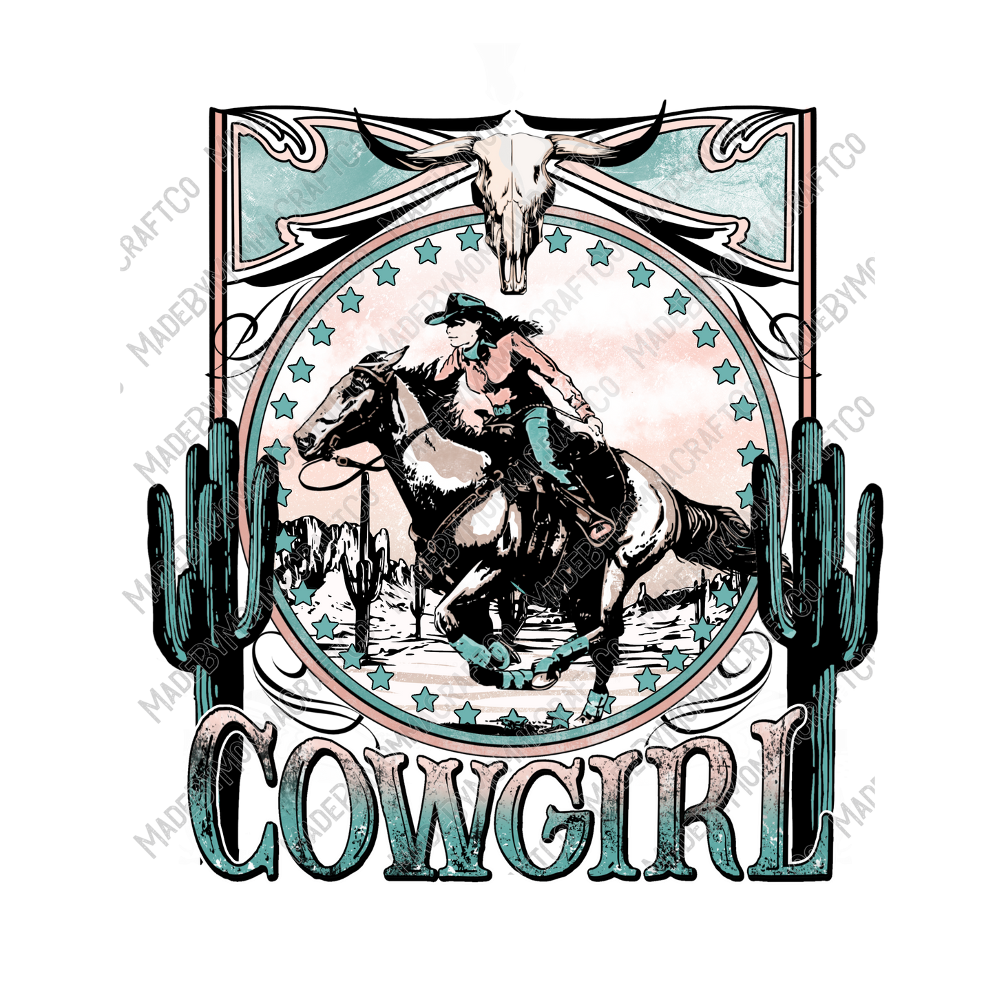 Cowgirl - Vintage Western - Cheat Clear Waterslide™ or White Cast Sticker