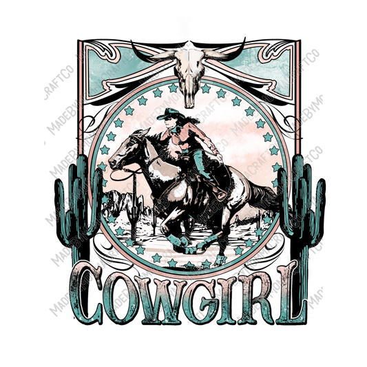 Cowgirl - Vintage Western - Cheat Clear Waterslide™ or White Cast Sticker