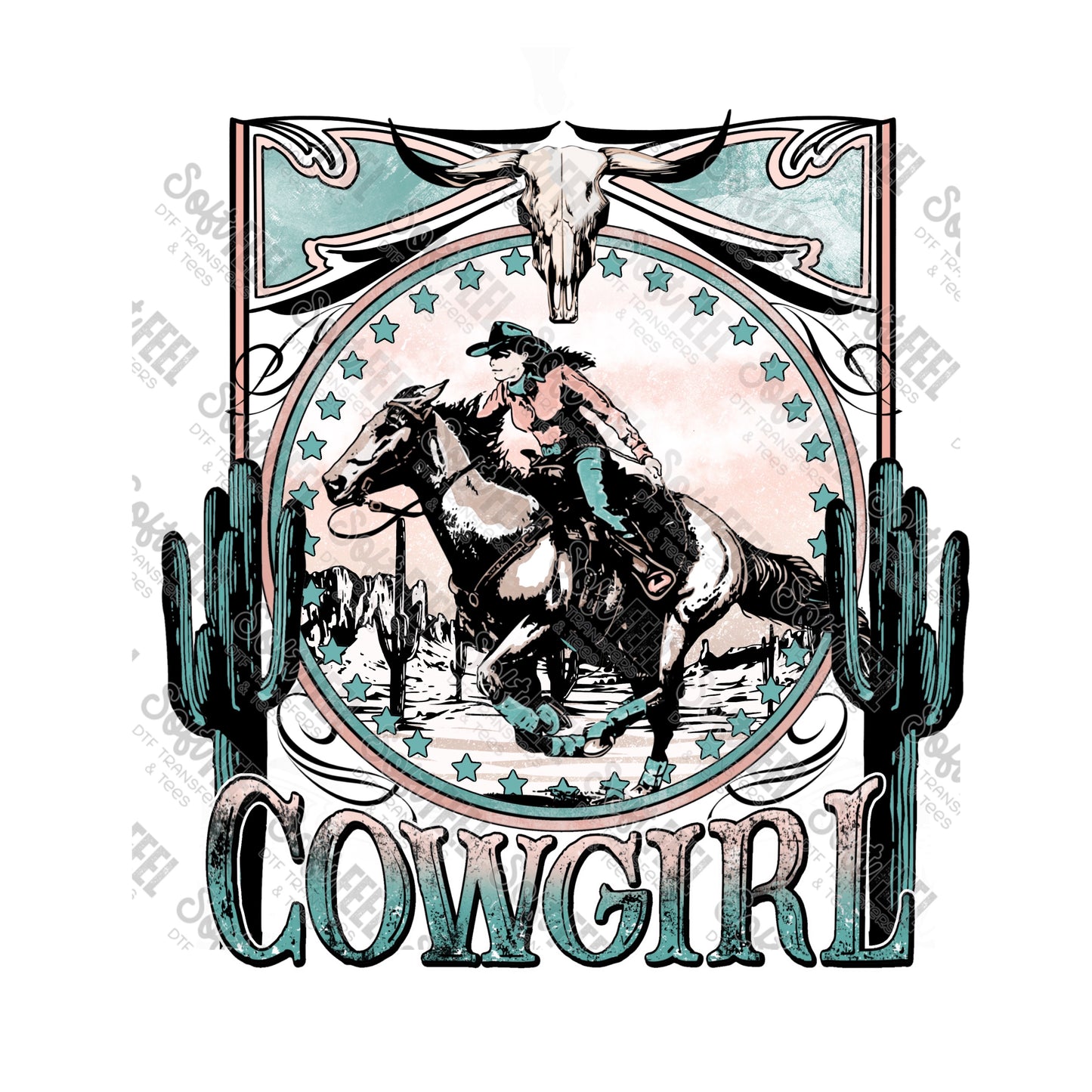 Cowgirl - Country Western - Direct To Film Transfer / DTF - Heat Press Clothing Transfer