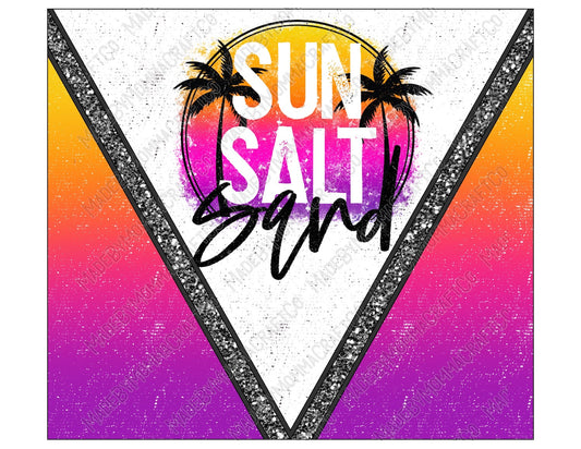 Sun Salt Sand Tumbler - Sublimation or Waterslide Wrap - 20oz and 30oz