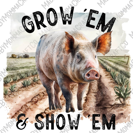 Grow em and Show Em Pig - Cheat Clear Waterslide™ or White Cast Sticker