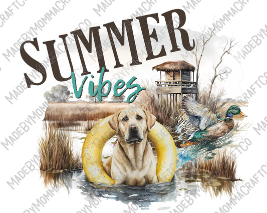 Summer Vibes Yellow Lab - Cheat Clear Waterslide™ or White Cast Sticker