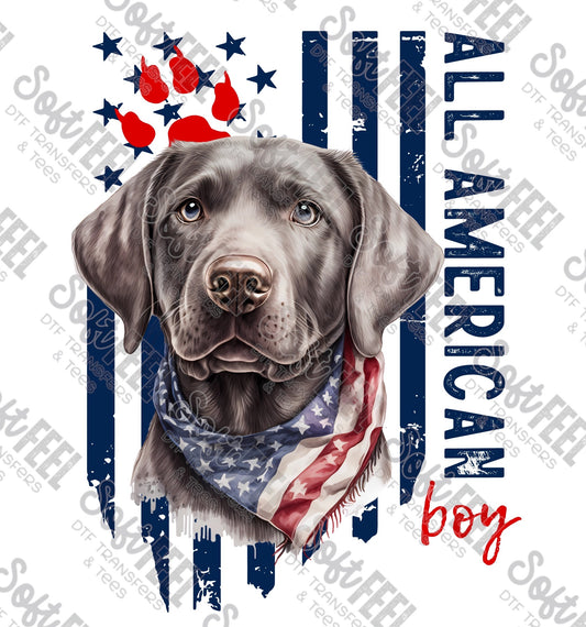 All American Boy Labrador Retriever - Hunting / Summer - Direct To Film Transfer / DTF - Heat Press Clothing Transfer