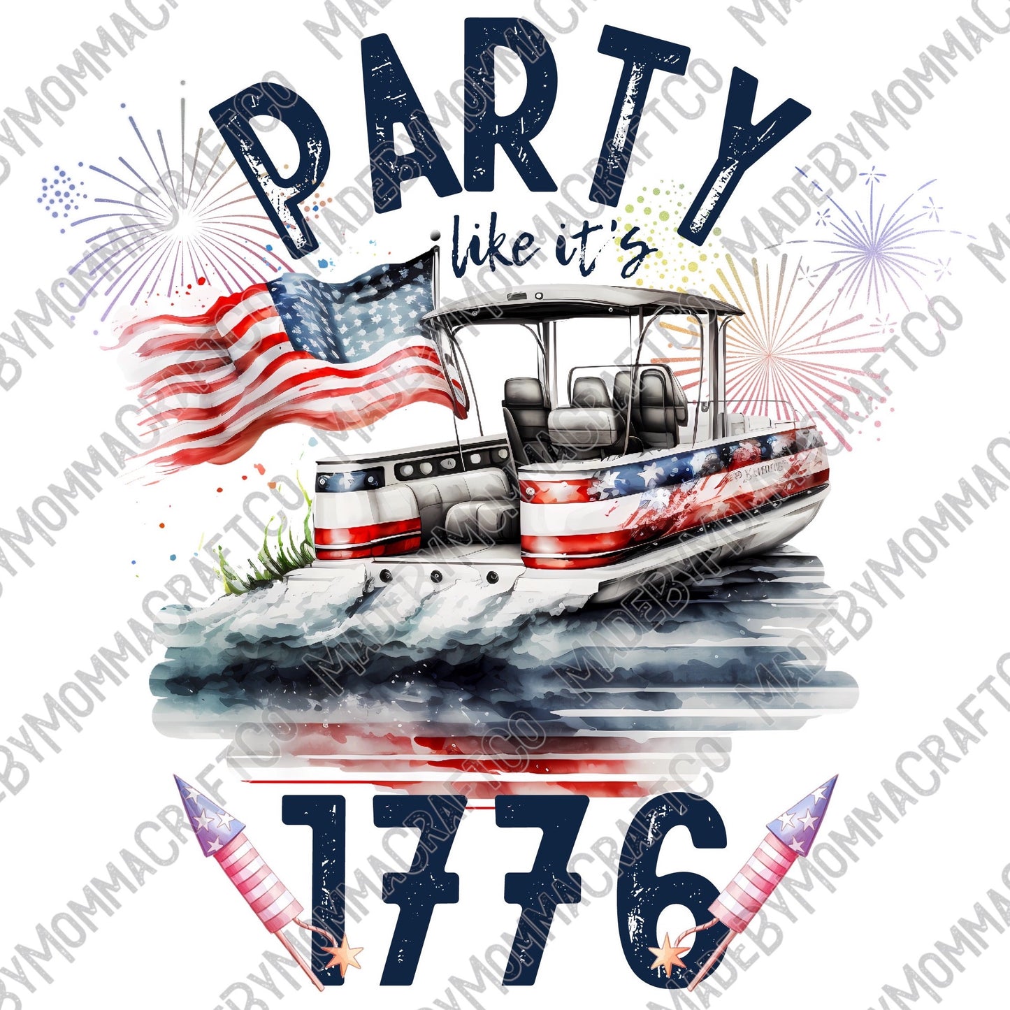 Party like its 1776 Boating America - Cheat Clear Waterslide™ or White Cast Sticker