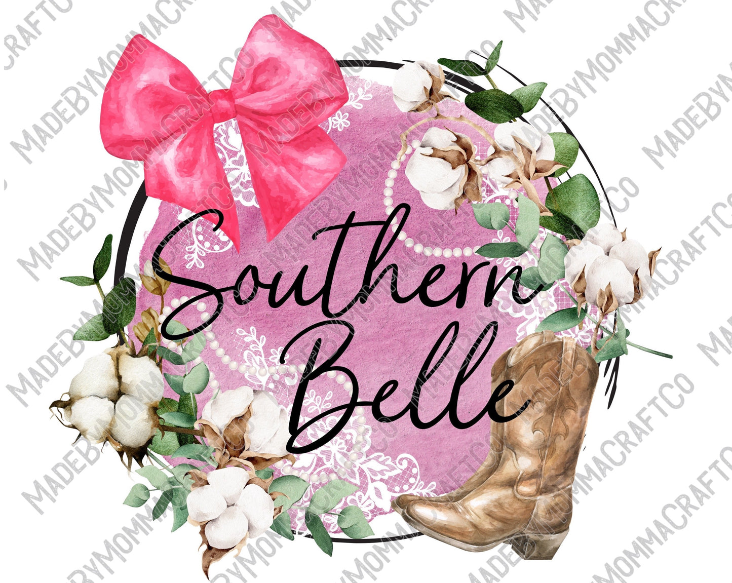 Southern Belle Cowgirl Boots - Cheat Clear Waterslide™ or White Cast Sticker