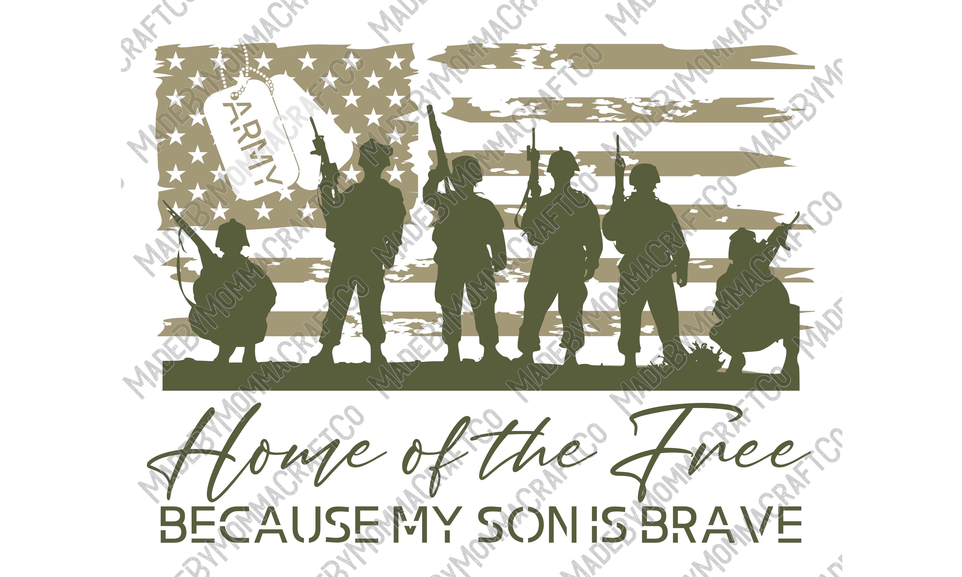 Home Of The Free Because My Son Is Brave - Cheat Clear Waterslide™ or UV DTF Sticker