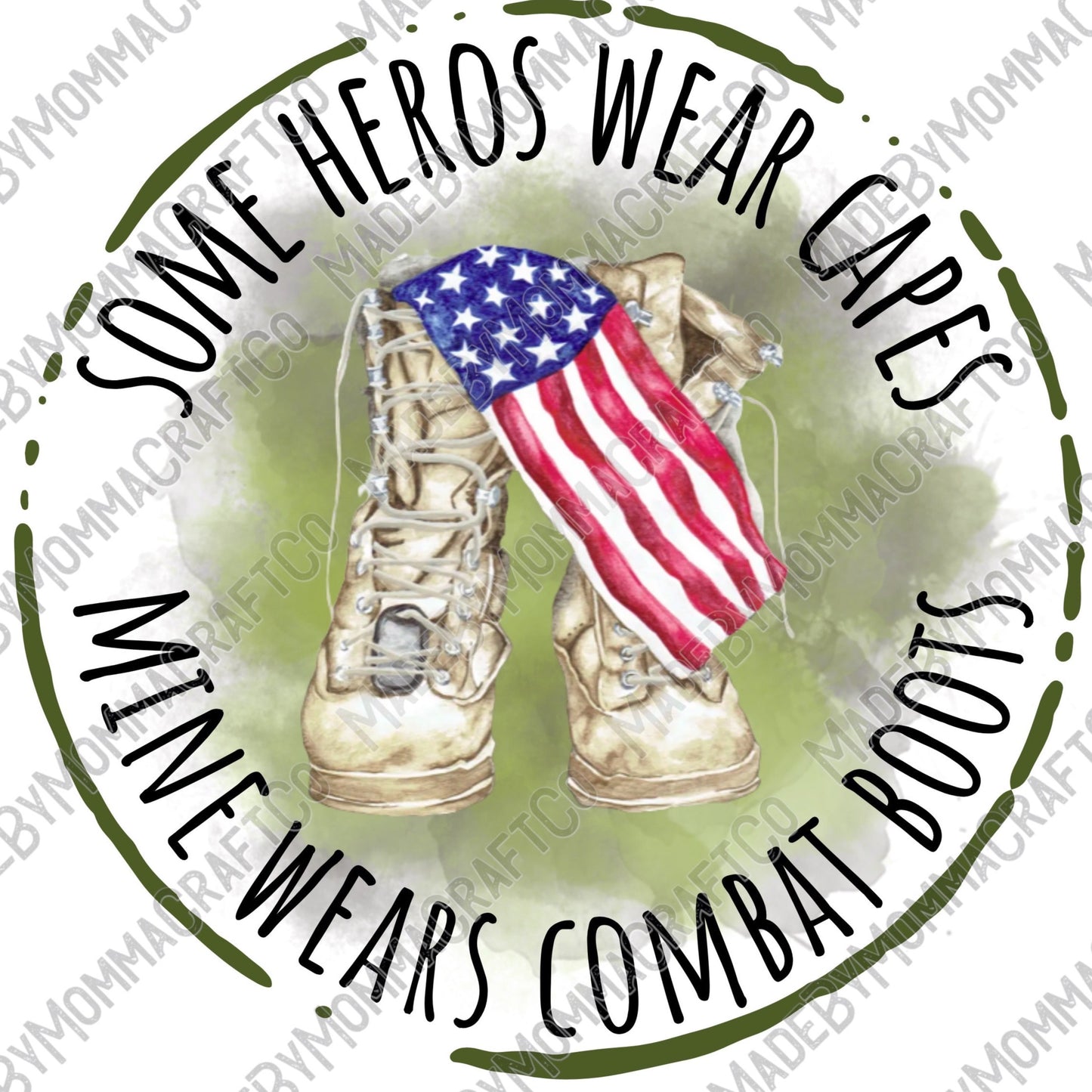 My Hero Wears Combat Boots Military - Cheat Clear Waterslide™ or White Cast Sticker