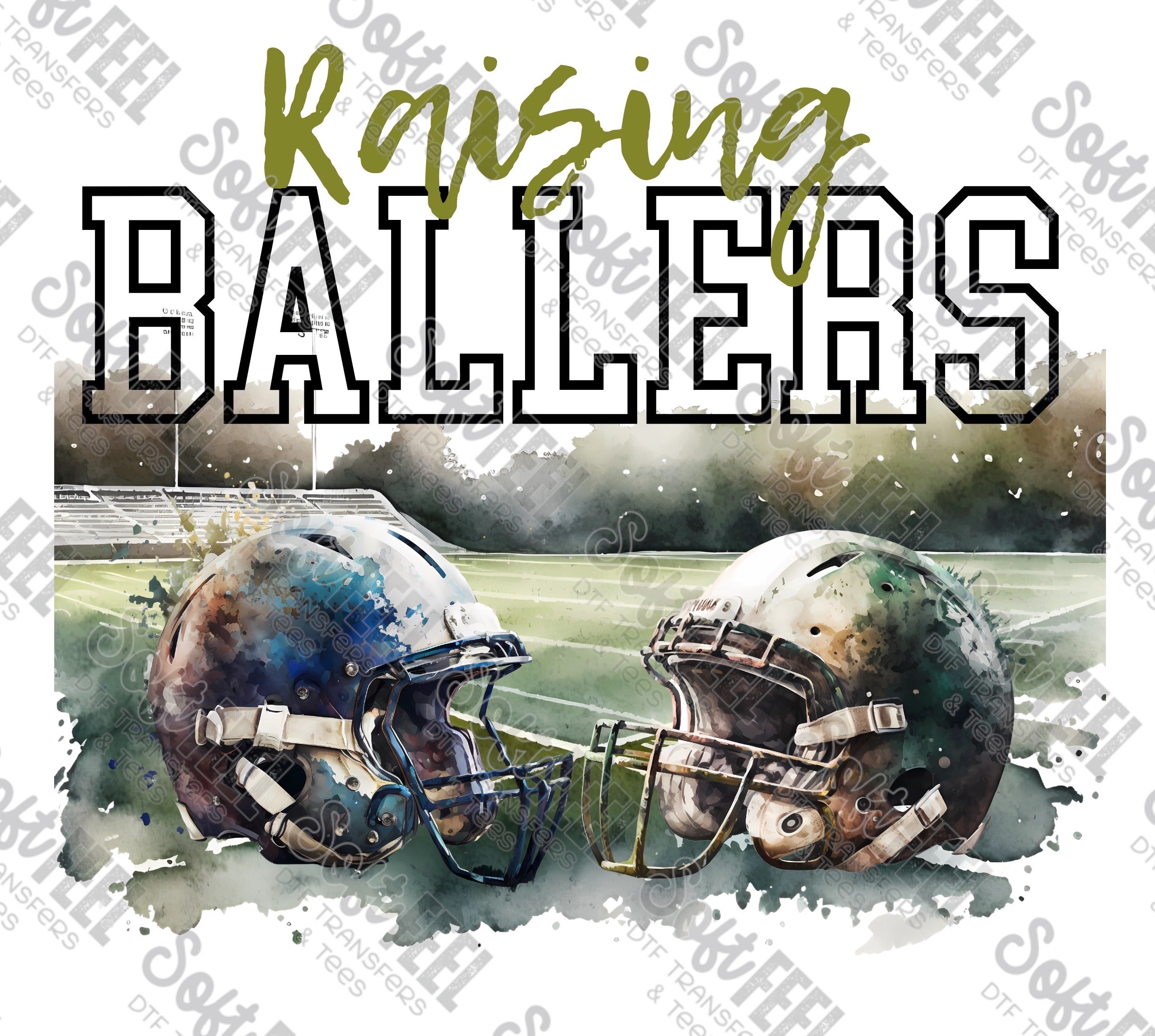 Raising Ballers -Men&#39;s / Women&#39;s / Sports - Direct To Film Transfer / DTF - Heat Press Clothing Transfer