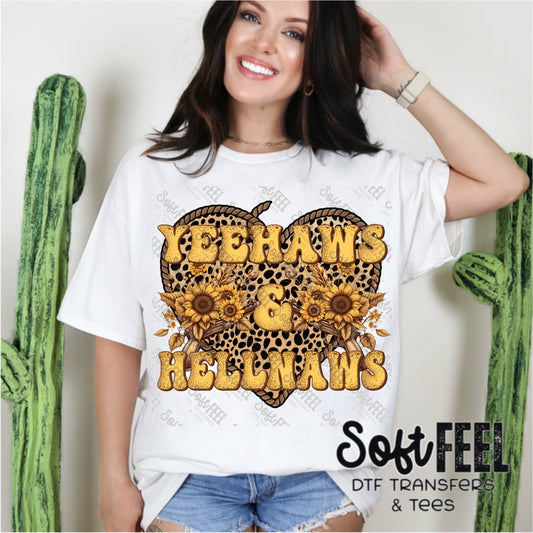 YeeHaws and HellNaws - Humor / Women's / Western - Direct To Film Transfer / DTF - Heat Press Clothing Transfer