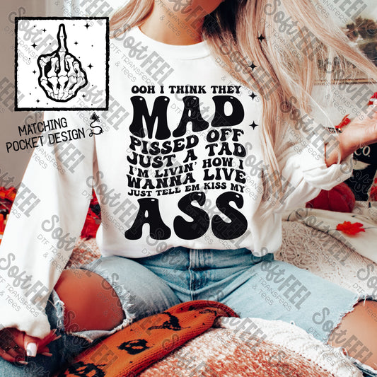 Mad just a tad wavy font - retro / snarky humor - Direct To Film Transfer / DTF - Heat Press Clothing Transfer