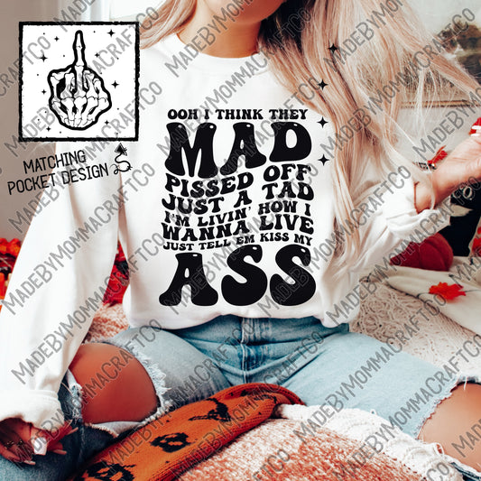 Mad just a tad retro wavy font - snarky humor  - Cheat Clear Waterslide Decal or Digital Download