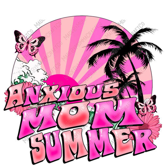 Pink Anxious Mom Summer - Cheat Clear Waterslide™ or White Cast Sticker