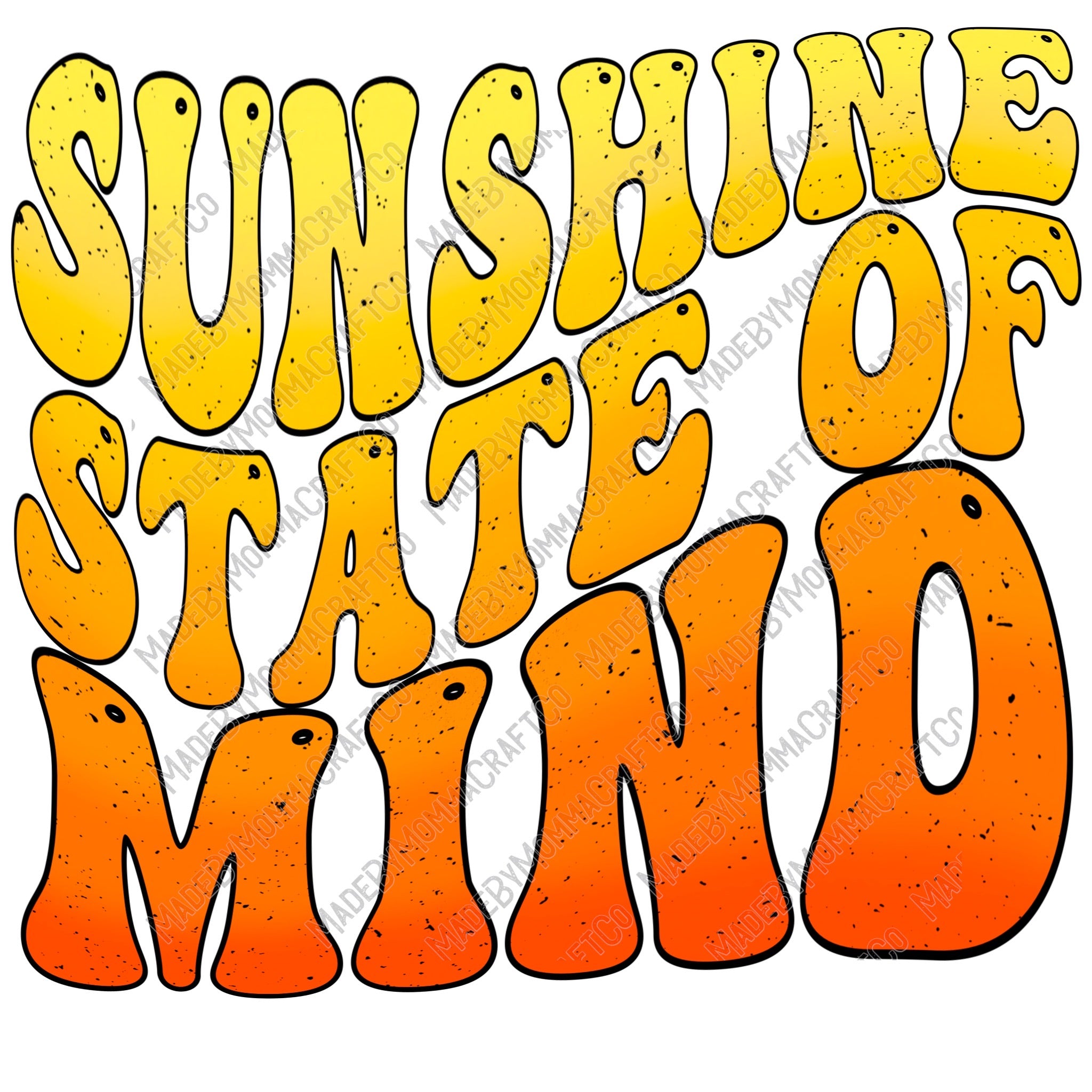 Sunshine State Of Mind Retro Wavy Font - Cheat Clear Waterslide™ or White Cast Sticker