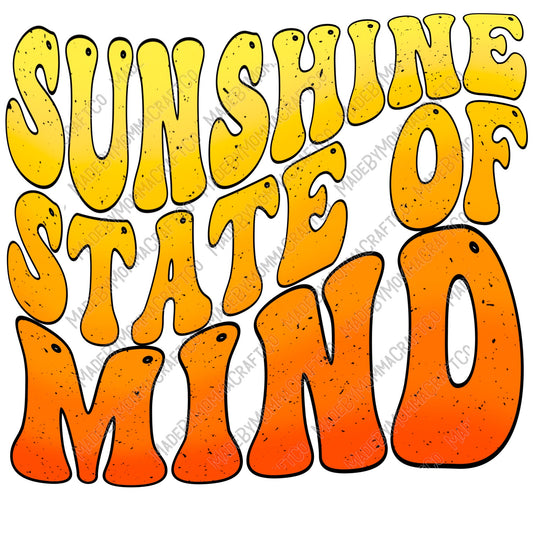 Sunshine State Of Mind Retro Wavy Font - Cheat Clear Waterslide™ or White Cast Sticker