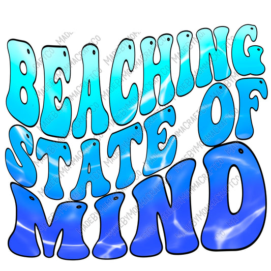 Beaching State Of Mind Retro Wavy Font - Cheat Clear Waterslide™ or White Cast Sticker