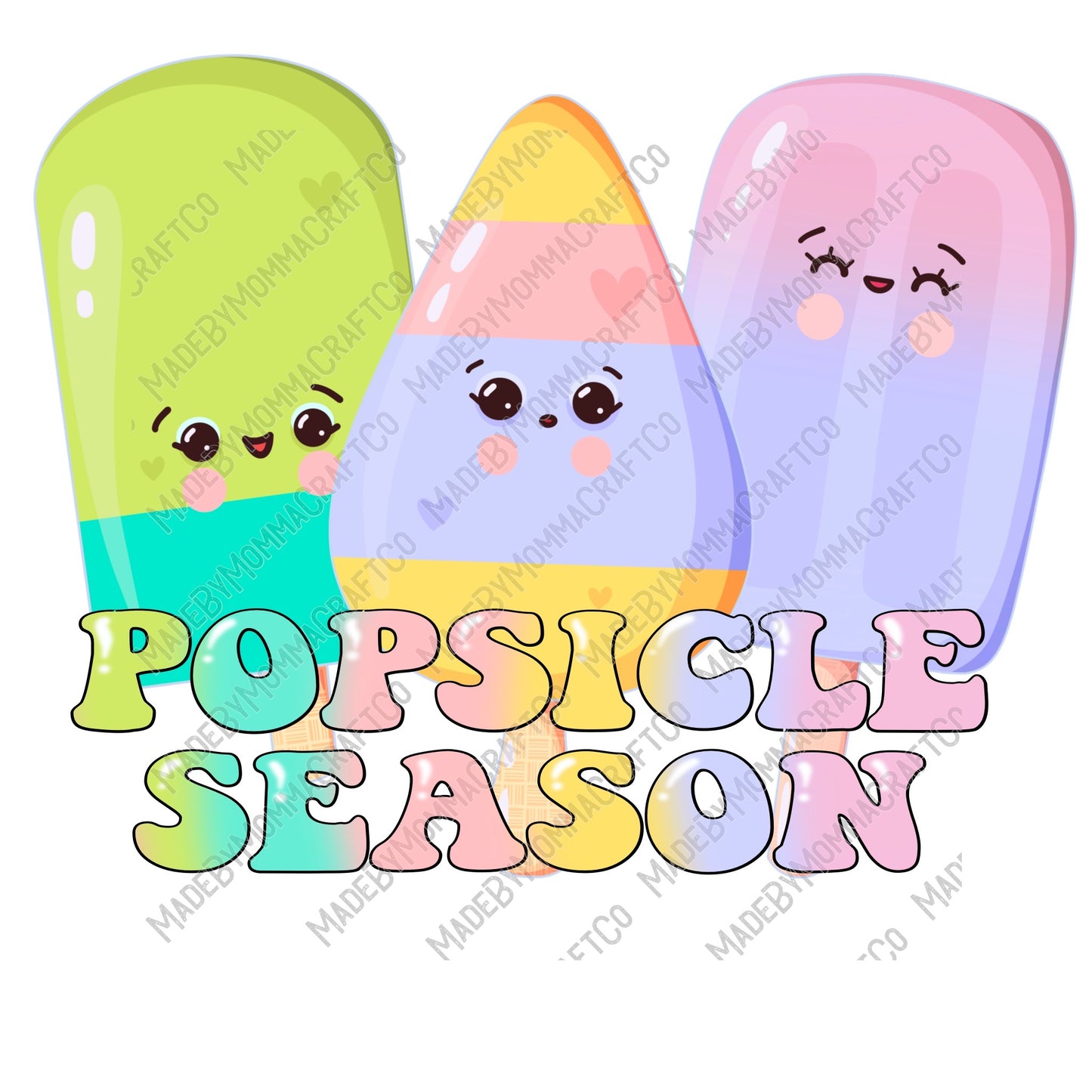 Popsicle Season Summertime - Cheat Clear Waterslide™ or White Cast Sticker