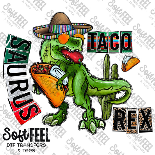 Taco Saurus Rex - youth / food - Direct To Film Transfer / DTF - Heat Press Clothing Transfer