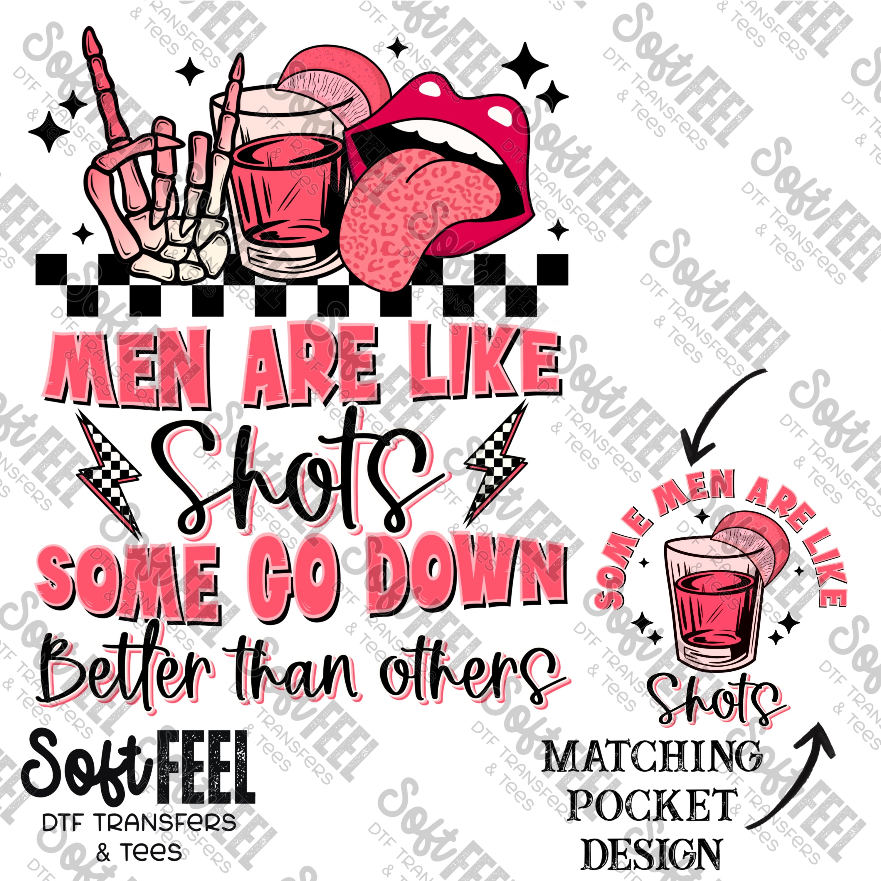 Men Are Like Shots - Adult Humor - Direct To Film Transfer / DTF - Heat Press Clothing Transfer