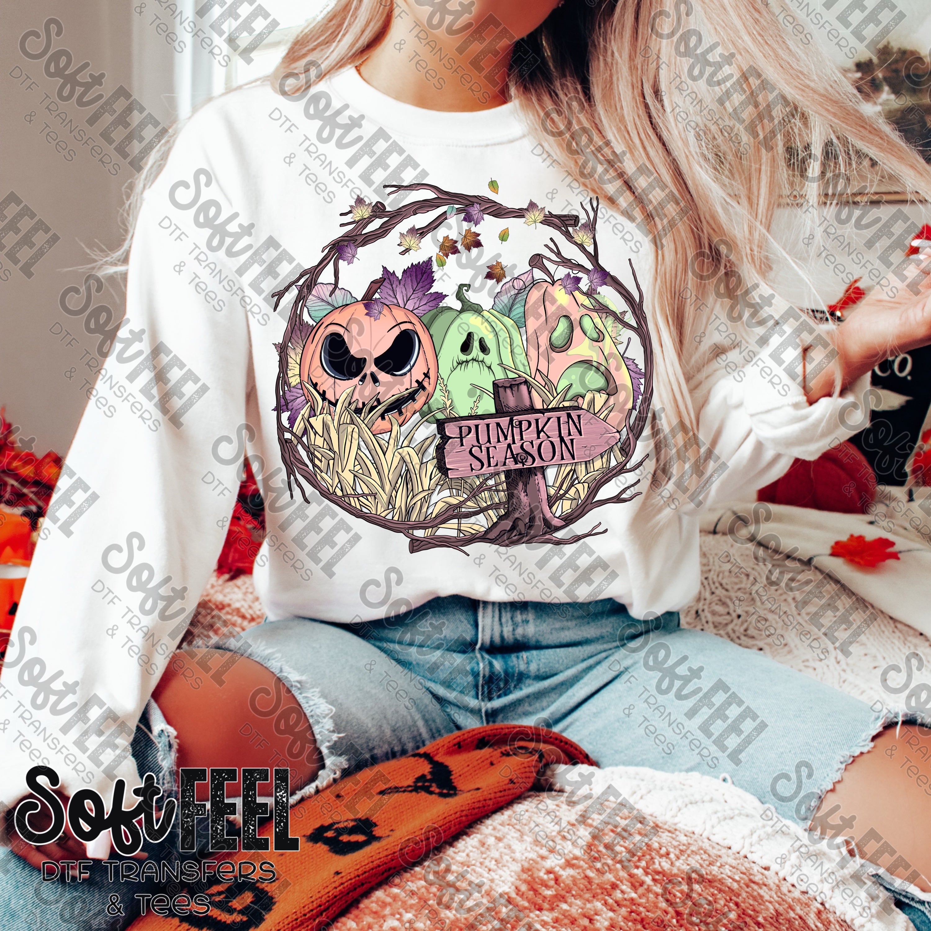 Pastel Pumpkin Season - Retro / Fall - Direct To Film Transfer / DTF - Heat Press Clothing Transfer
