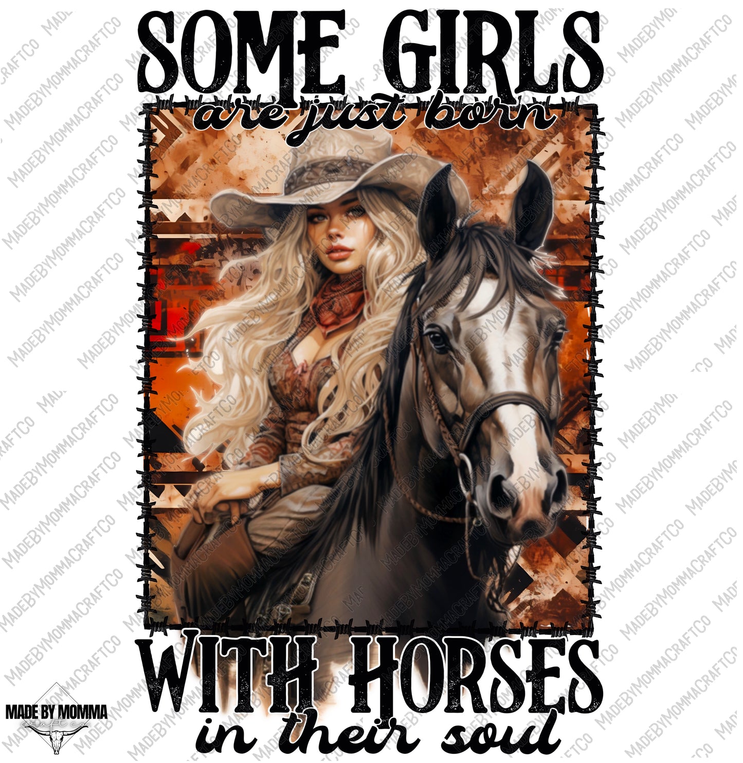 Horses in their soul Western Cowgirl Series- Cheat Clear Waterslide™ or White Cast Sticker