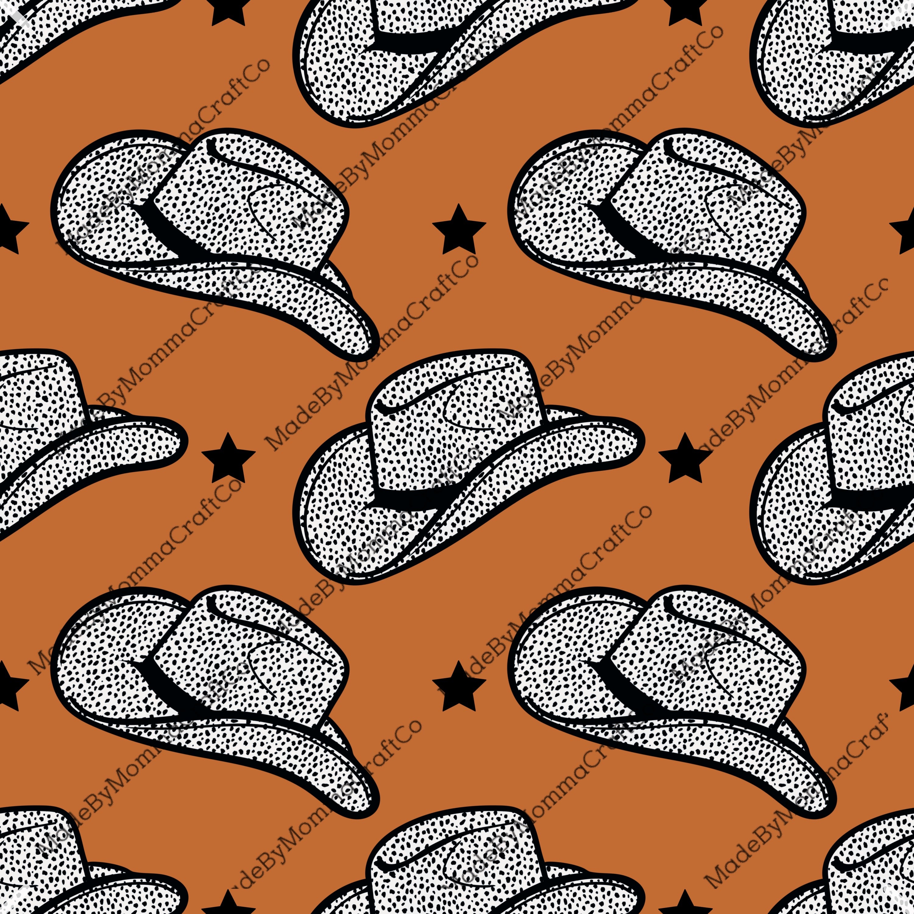 Western Seamless 18 Hats - Vinyl Or Waterslide Seamless Wrap