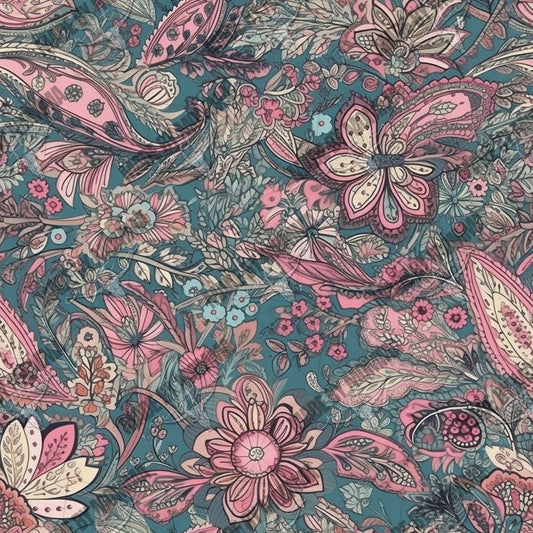 Wildflower Paisley Dreams 3 - Vinyl Or Waterslide Seamless Wrap