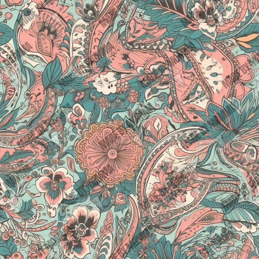 Wildflower Paisley Dreams 2 - Vinyl Or Waterslide Seamless Wrap