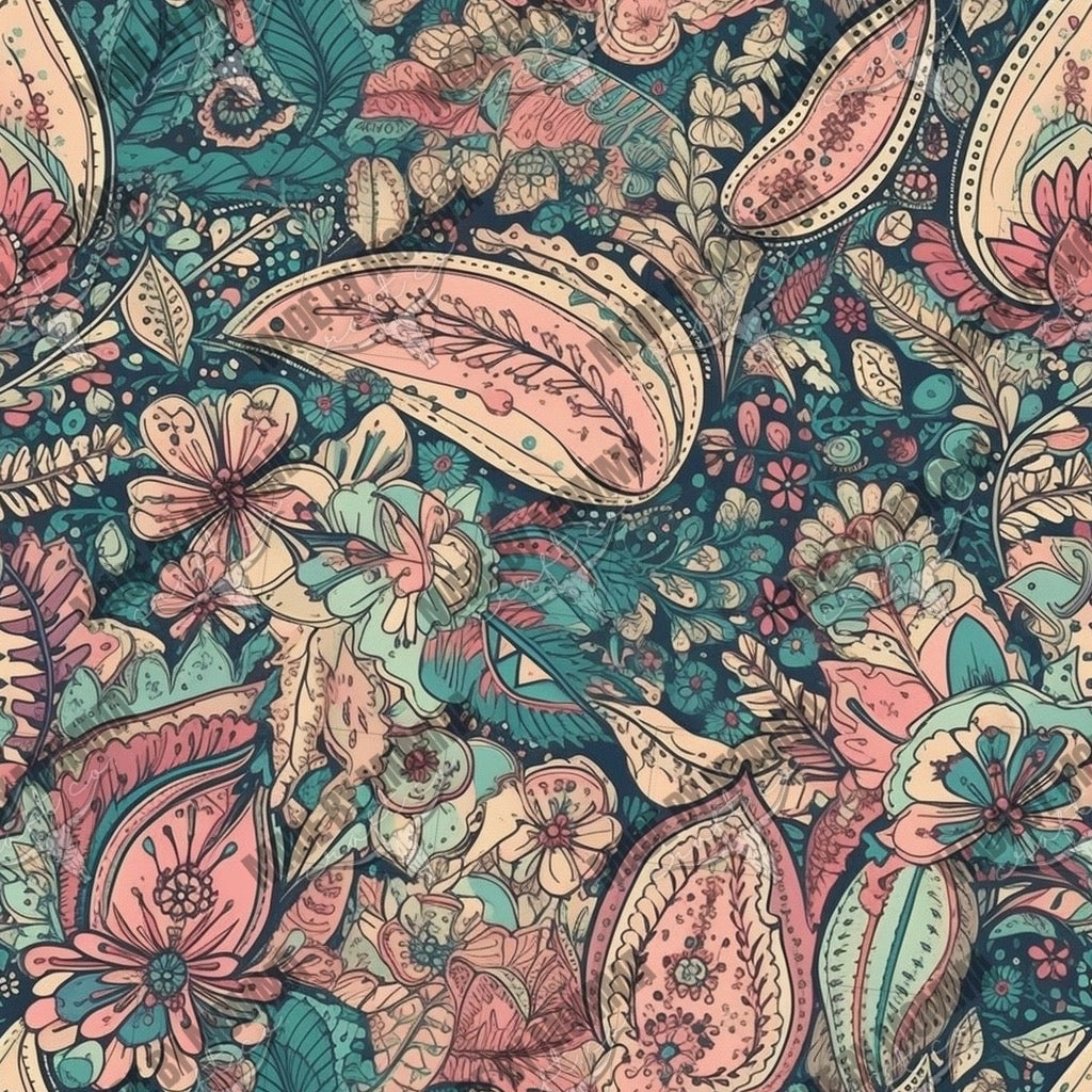 Wildflower Paisley Dreams 1 - Vinyl Or Waterslide Seamless Wrap