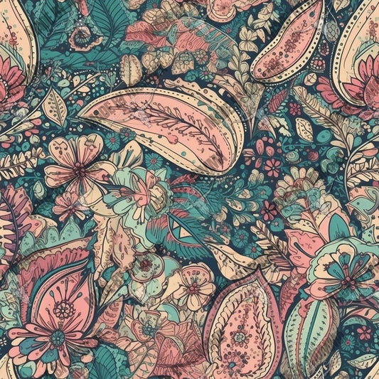 Wildflower Paisley Dreams 1 - Vinyl Or Waterslide Seamless Wrap