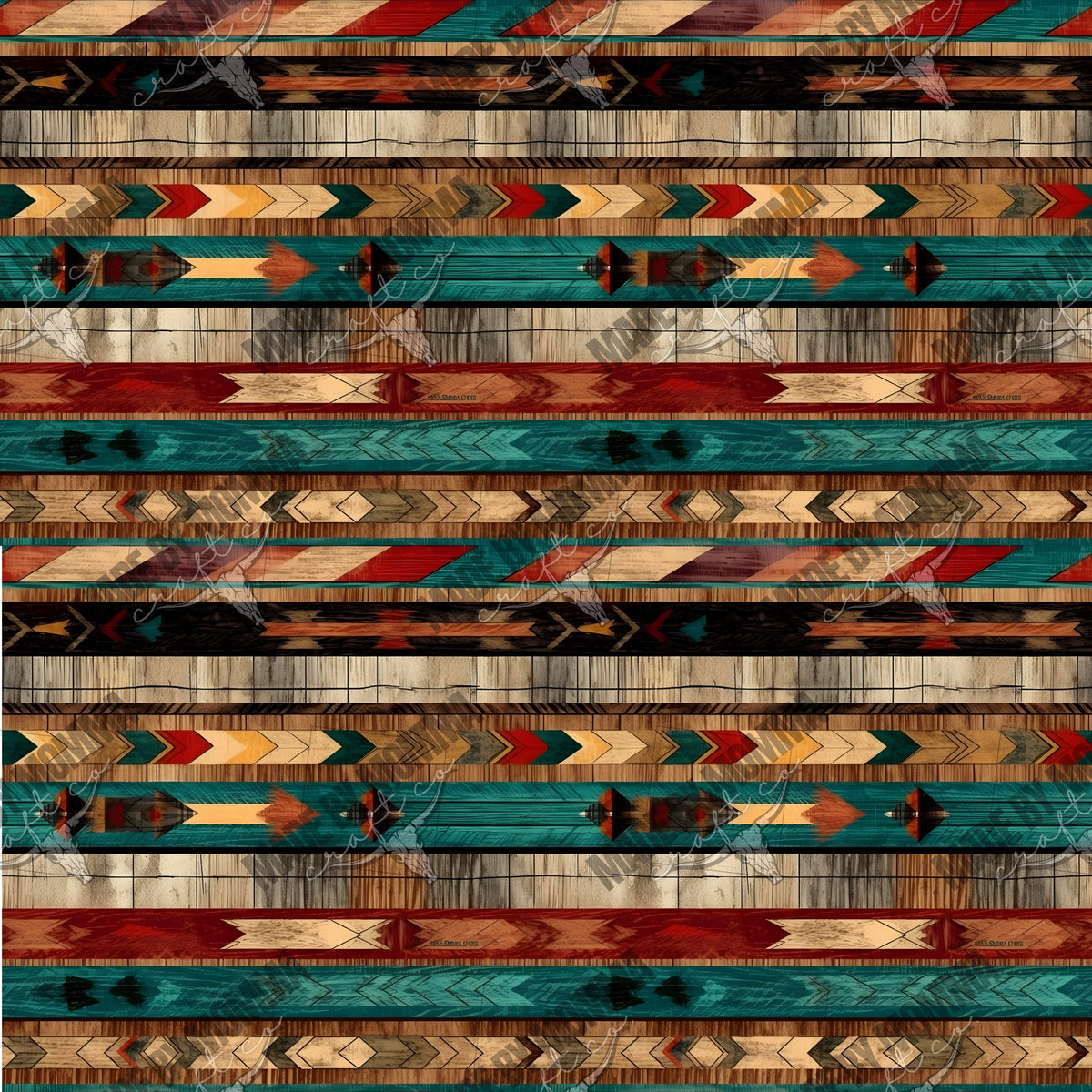 Vintage Western Seamless Background 3 - Vinyl Or Waterslide Seamless W ...