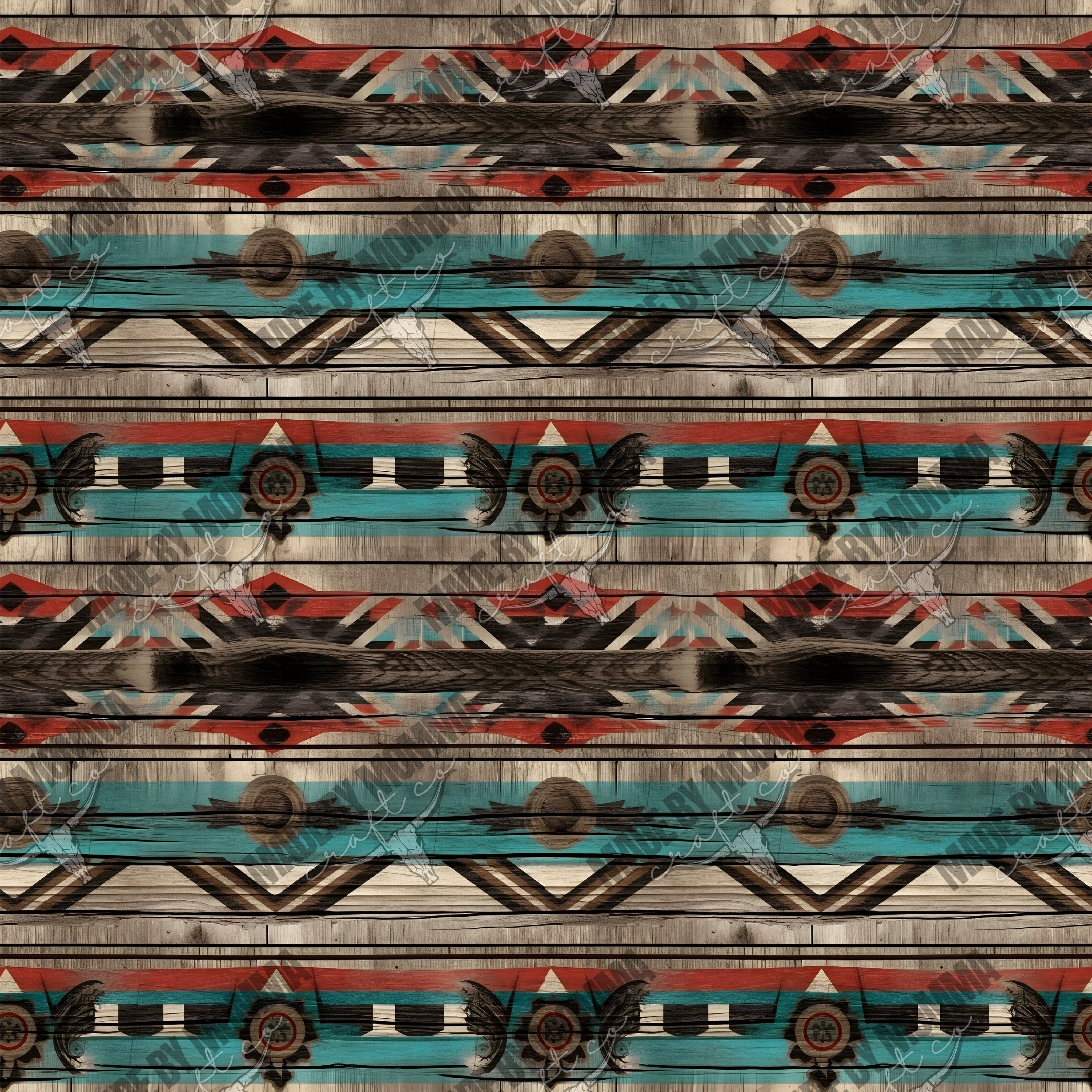 Vintage Western Seamless Background 8 - Vinyl Or Waterslide Seamless Wrap