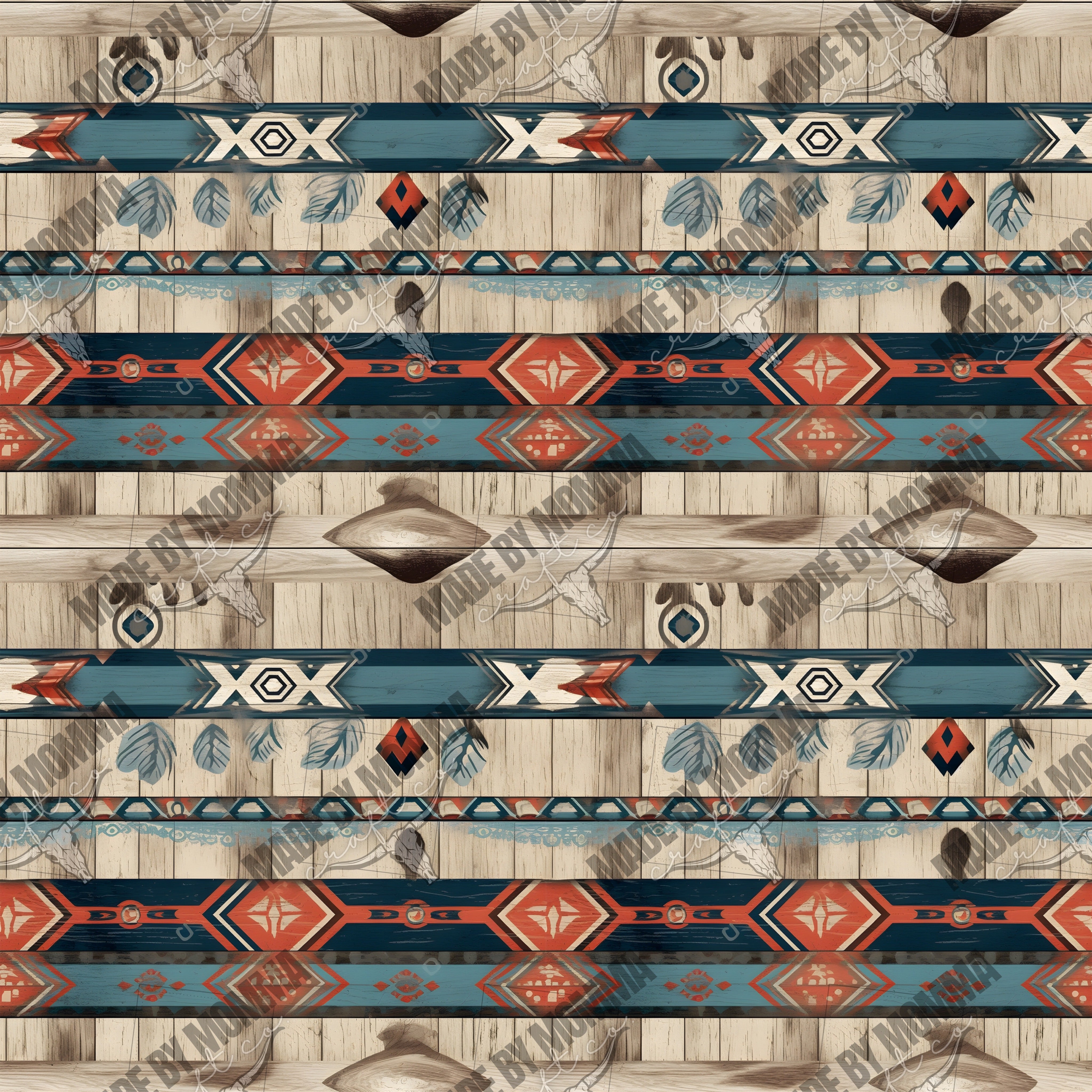 Vintage Western Seamless Background 5 - Vinyl Or Waterslide Seamless Wrap