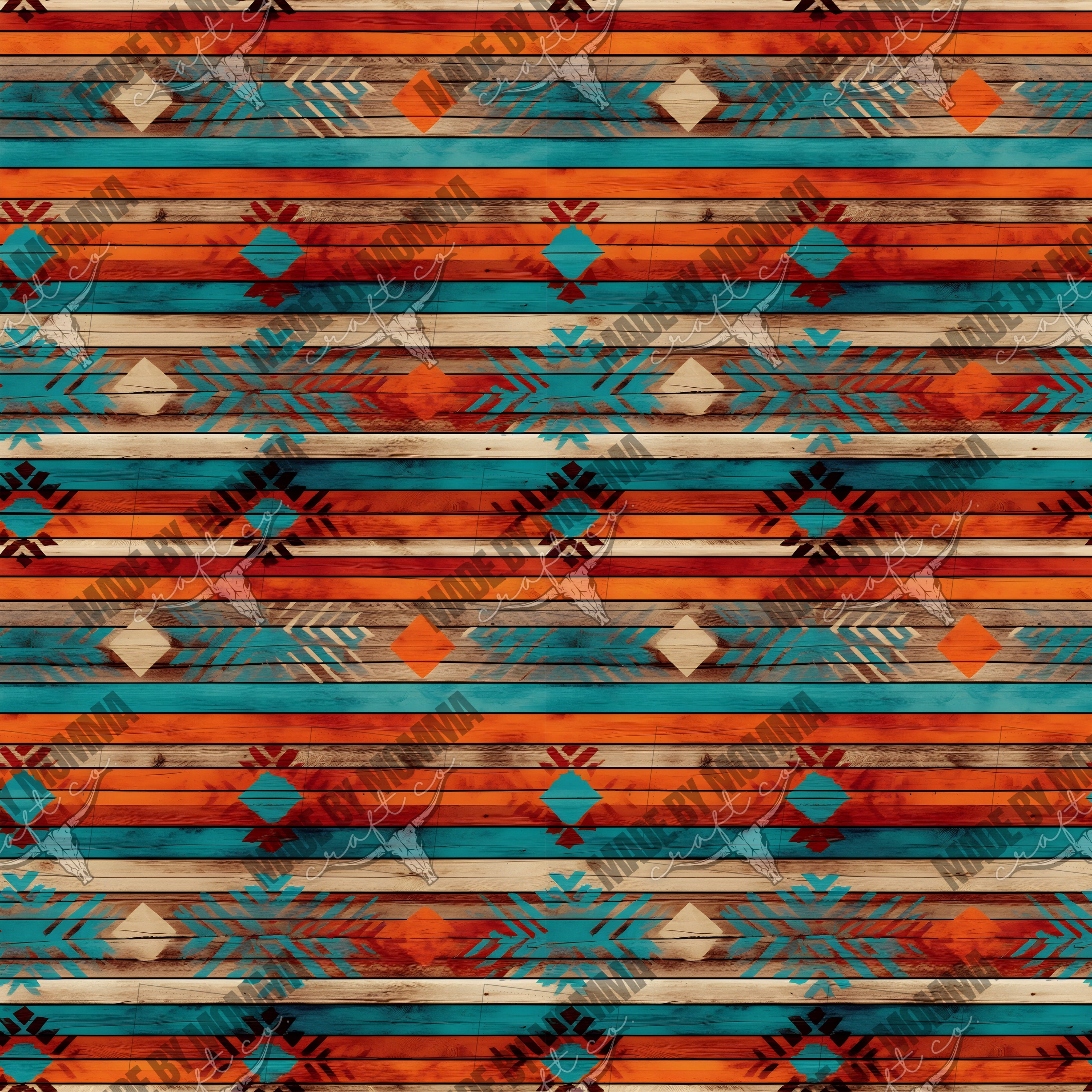 Vintage Western Seamless Background 2 - Vinyl Or Waterslide Seamless Wrap
