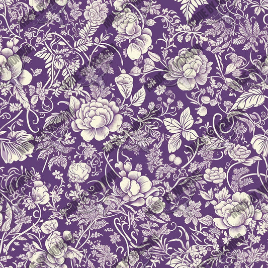 WhiteRoom Floral Seamless Vintage Floral Purple - Vinyl Or Waterslide Seamless Wrap