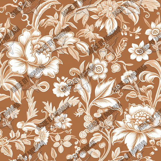 WhiteRoom Floral Seamless Vintage Floral Brown - Vinyl Or Waterslide Seamless Wrap