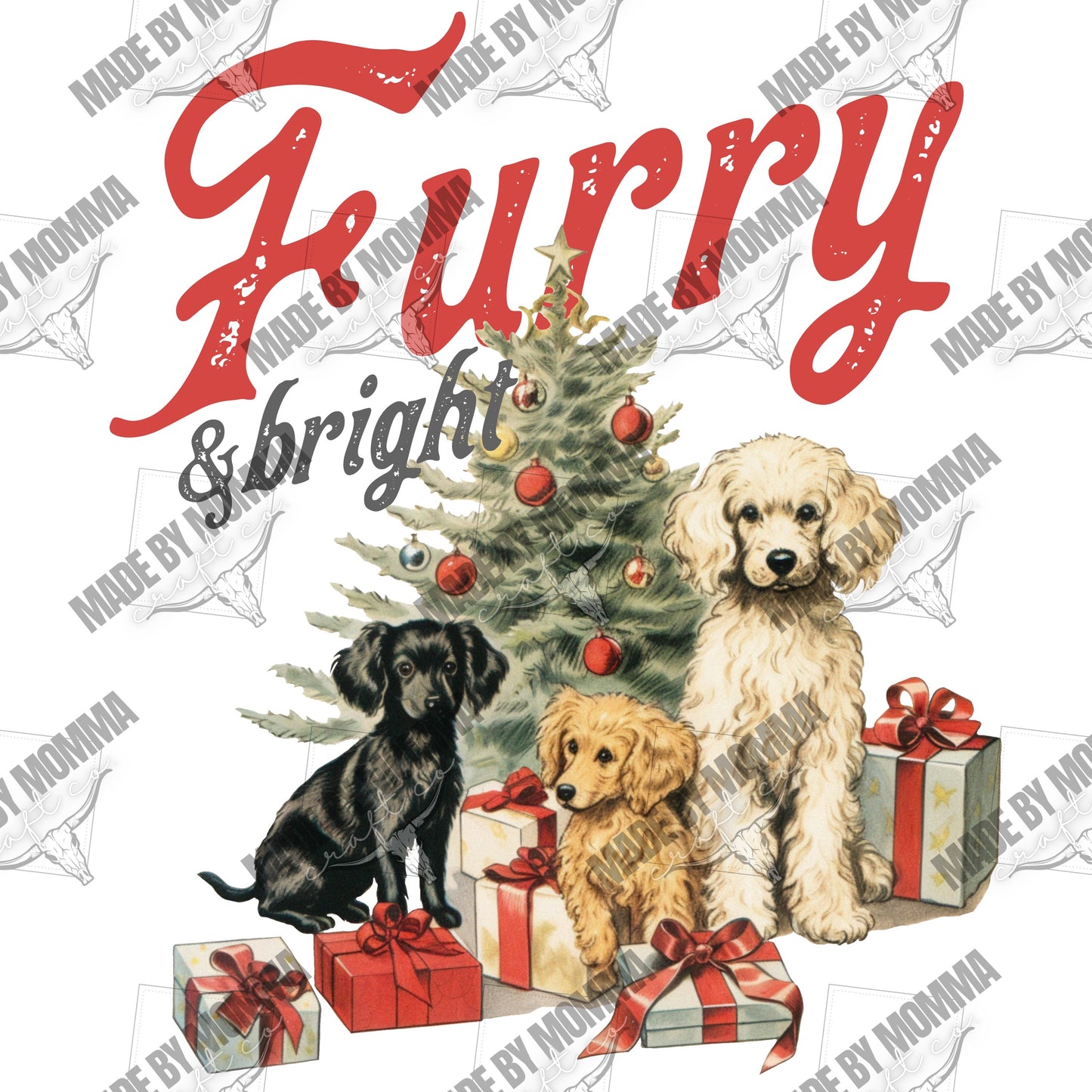 Furry and Bright - Christmas - Cheat Clear Waterslide™ or White Cast Sticker