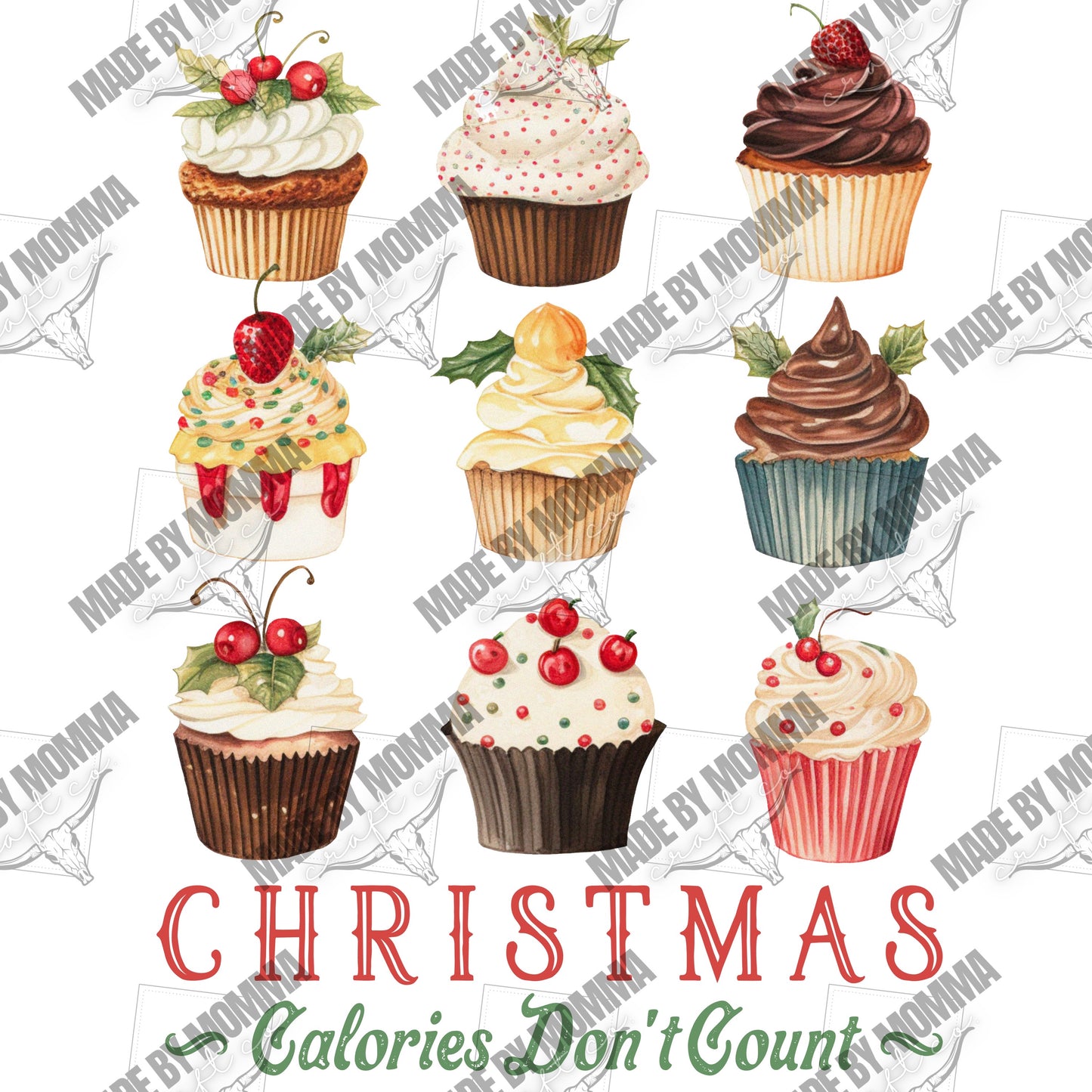 Christmas Calories - Christmas - Cheat Clear Waterslide™ or White Cast Sticker