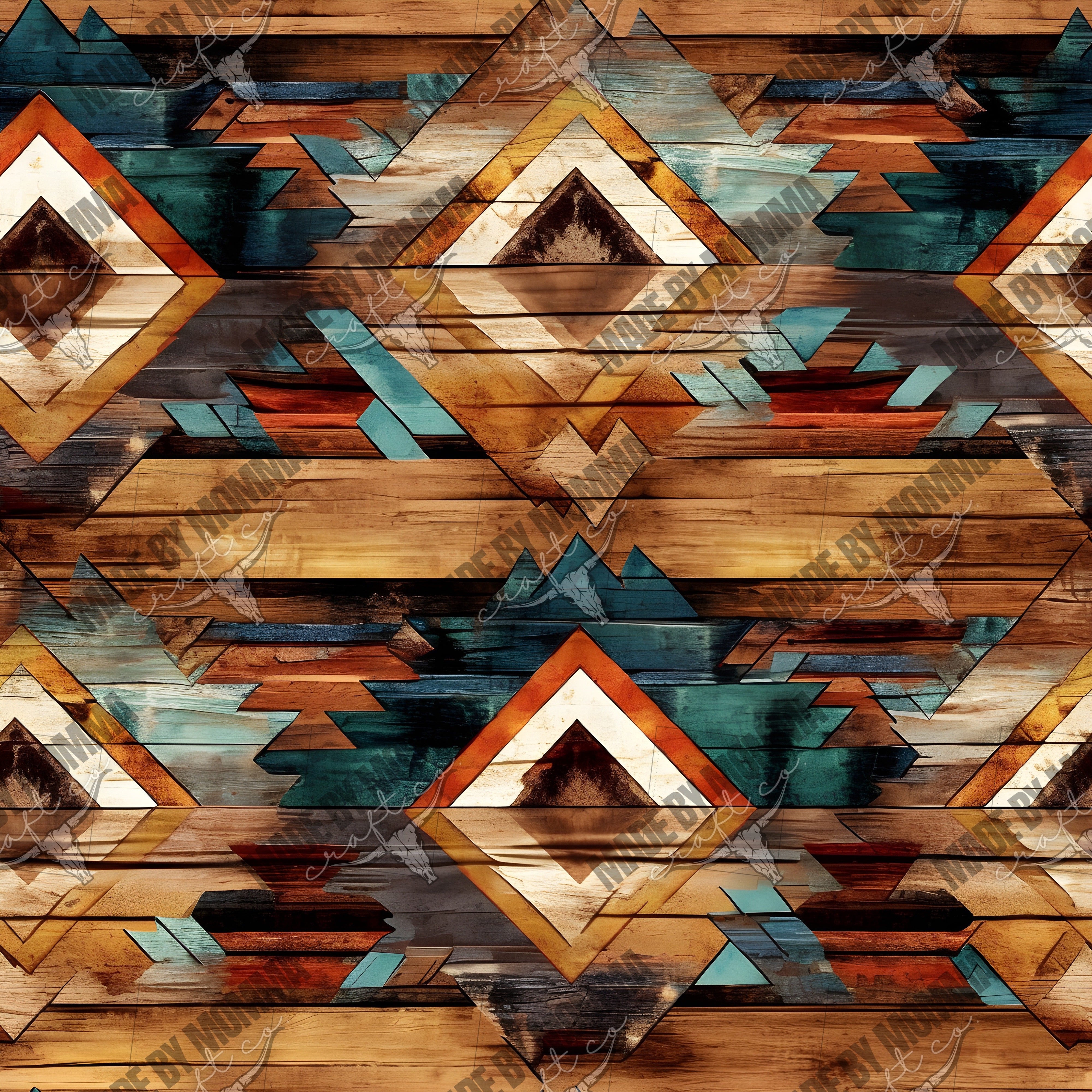 Retro Western P2 - Vinyl Or Waterslide Seamless Wrap